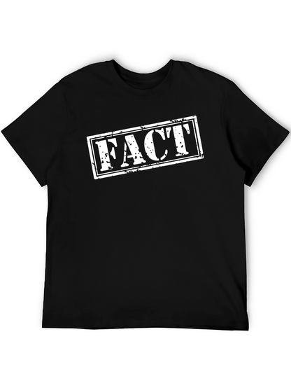 Mens Black FACT Graphic T-Shirt