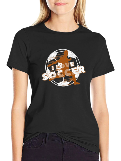 I Love Soccer T-Shirt - Black Graphic Tee