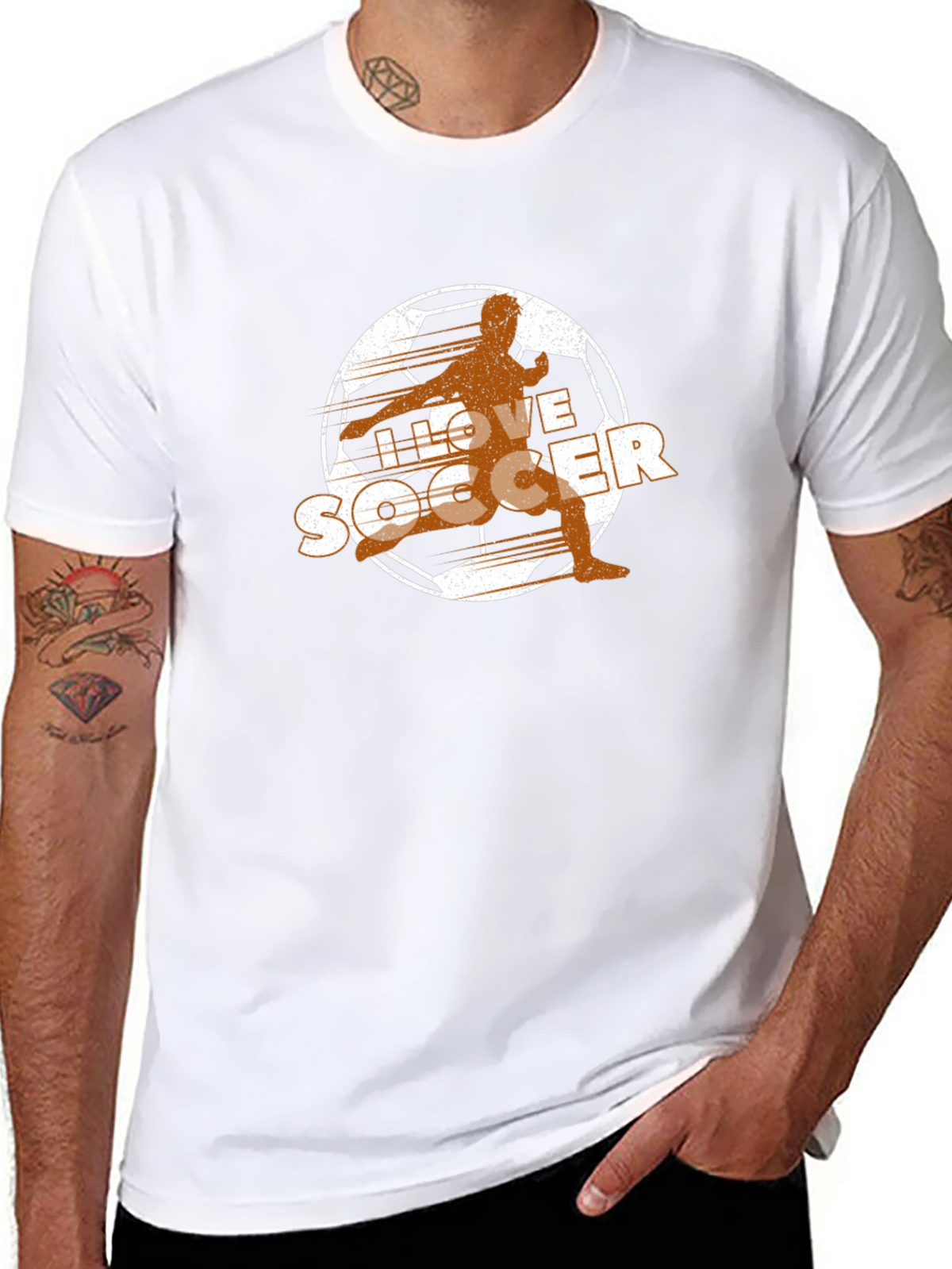 I Love Soccer T-Shirt - Black Graphic Tee
