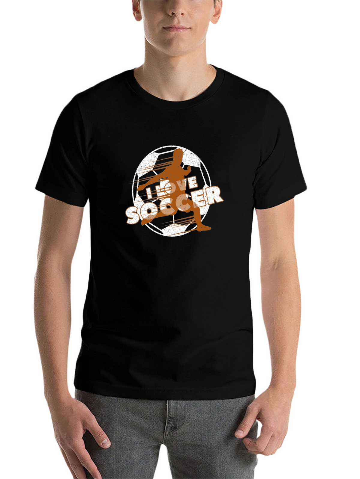 I Love Soccer T-Shirt - Black Graphic Tee