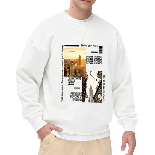 NYC Cityscape Dream Inspirational Graphic Crewneck Sweatshirt
