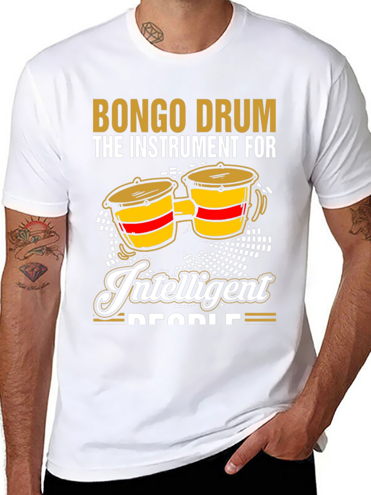 Bongo Drum Intelligent People Graphic Tee