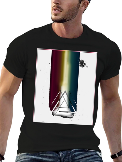 Abstract Graphic Tee - Black Cotton Blend