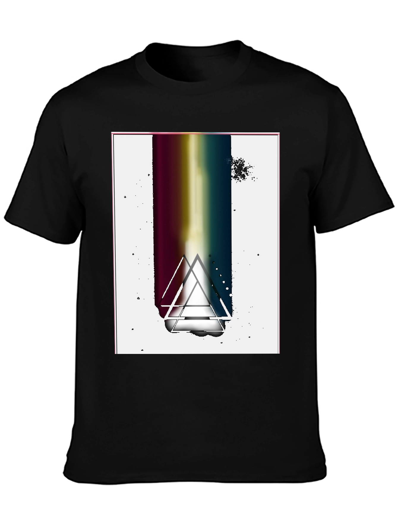 Abstract Graphic Tee - Black Cotton Blend