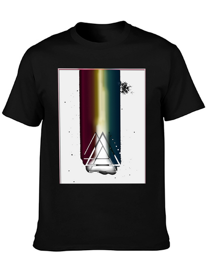 Abstract Graphic Tee - Black Cotton Blend