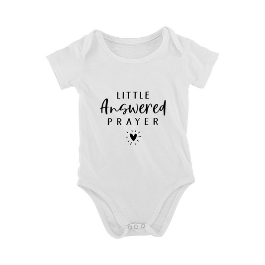 Little Answered Prayer Heart Sunburst Religious Baby Onesie