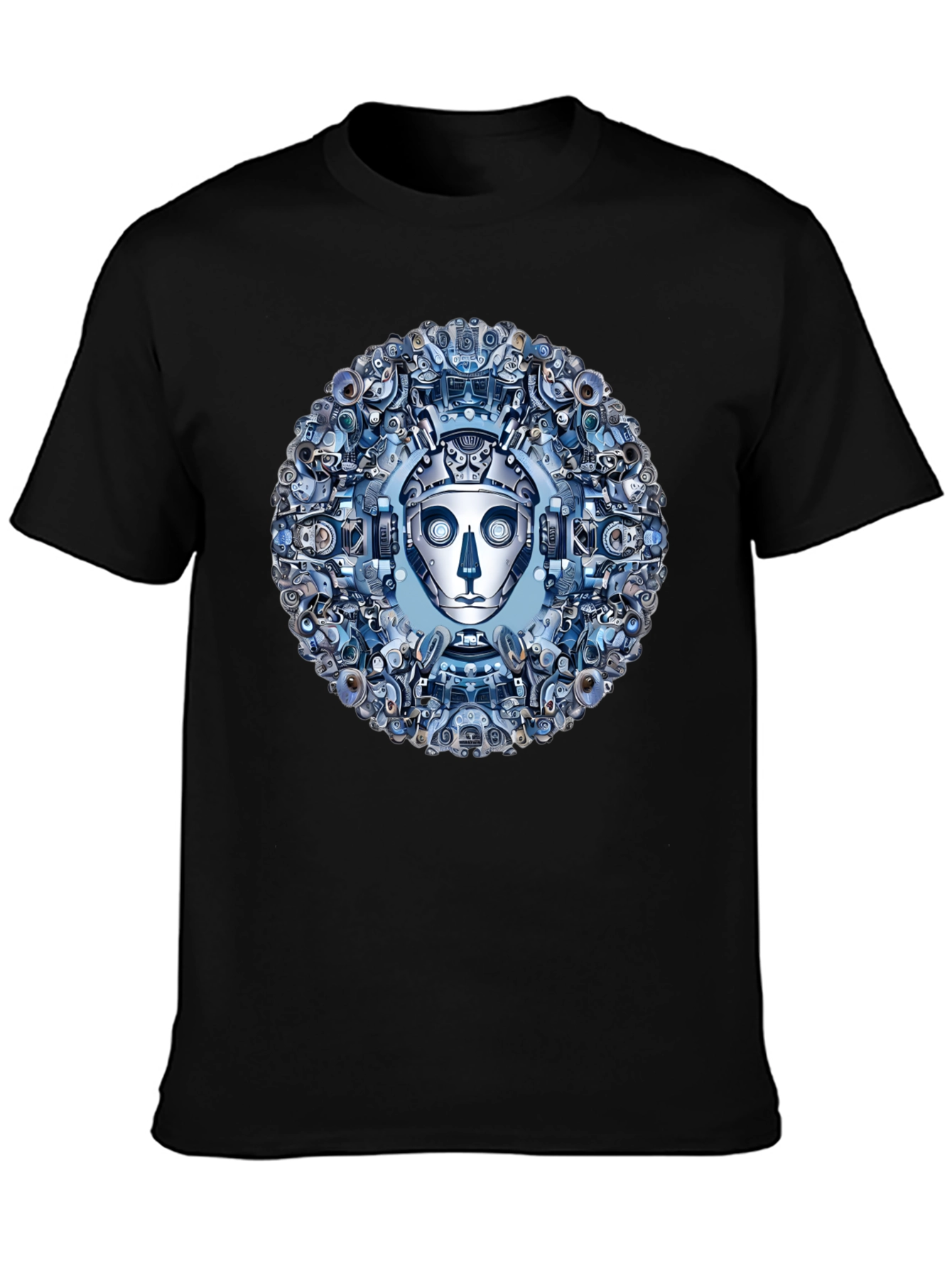 Robot Face Graphic Tee - Steampunk Style