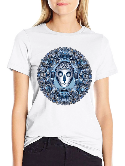 Robot Face Graphic Tee - Steampunk Style