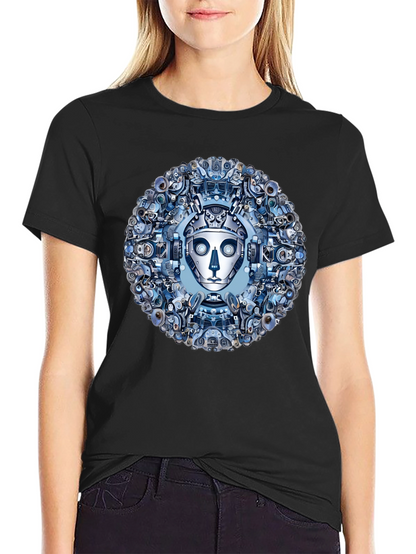 Robot Face Graphic Tee - Steampunk Style