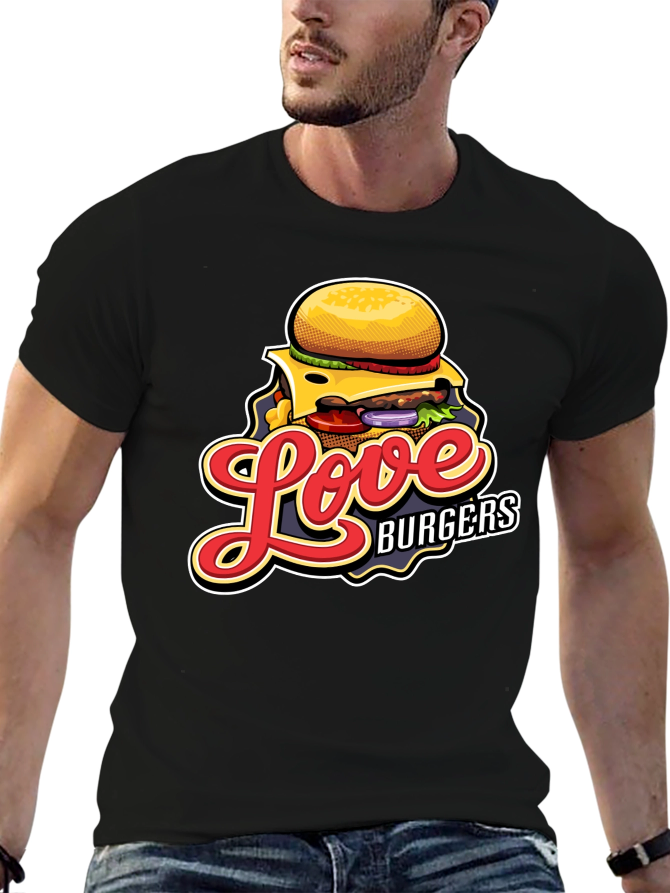 Love Burgers Graphic T-Shirt - Black