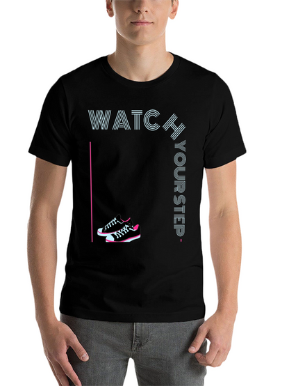 Watch Your Step Sneaker Tee - Stylish Graphic Print