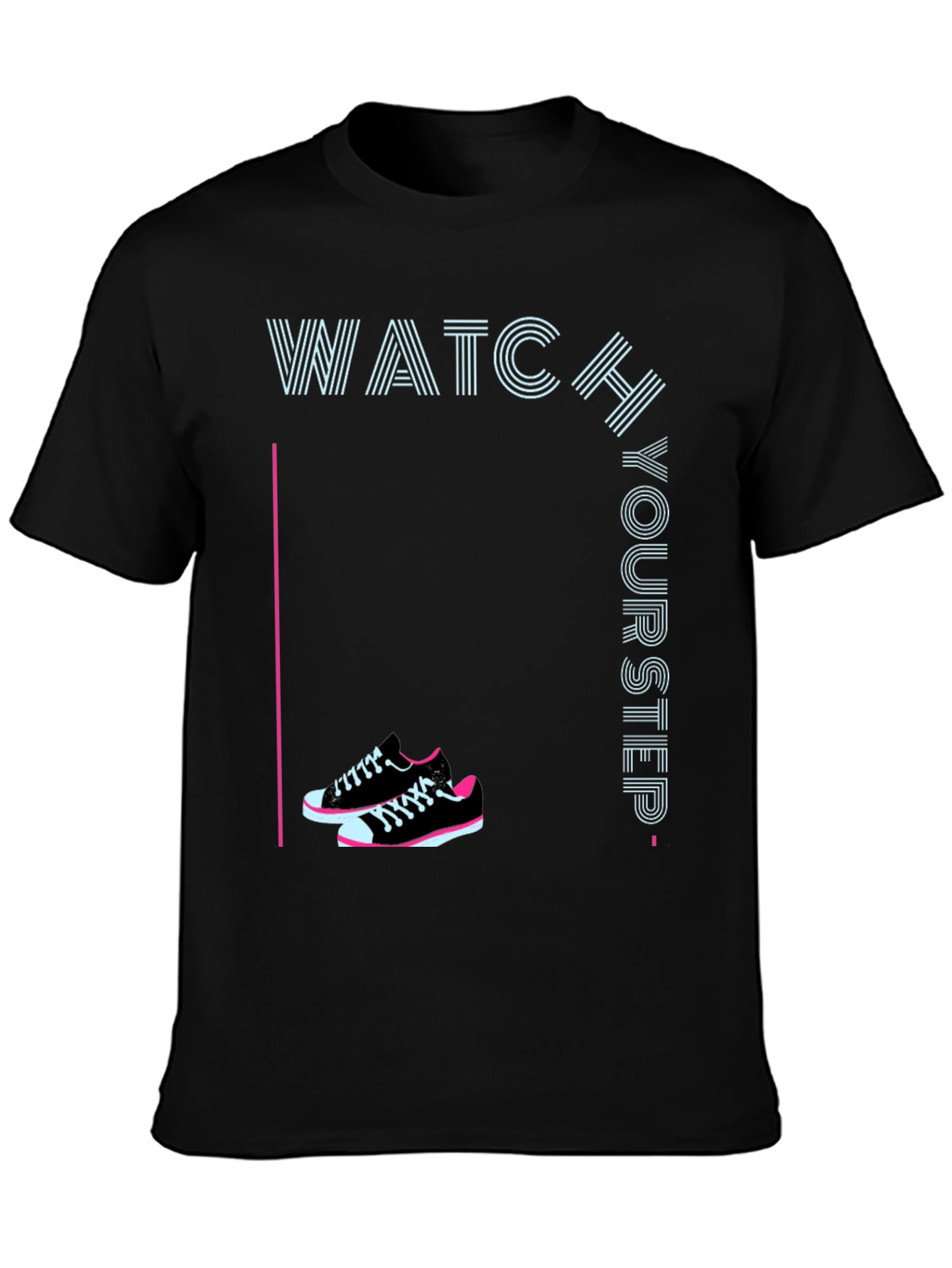 Watch Your Step Sneaker Tee - Stylish Graphic Print