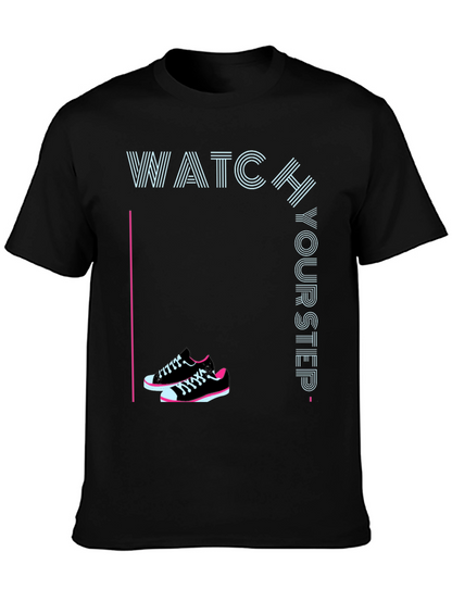 Watch Your Step Sneaker Tee - Stylish Graphic Print