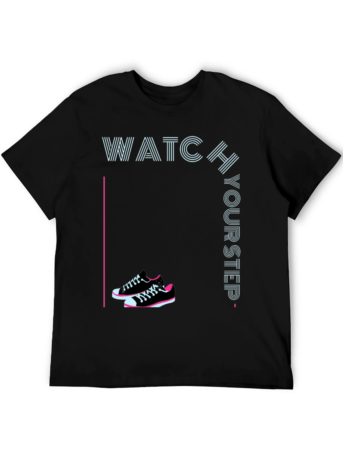 Watch Your Step Sneaker Tee - Stylish Graphic Print