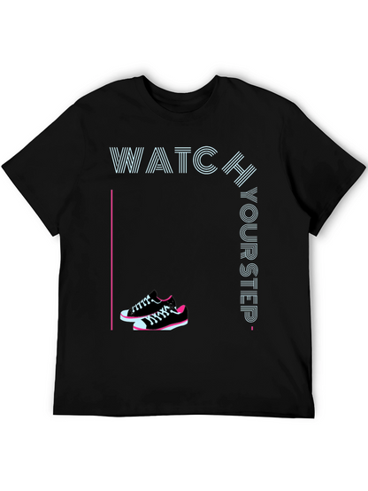 Watch Your Step Sneaker Tee - Stylish Graphic Print