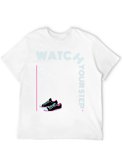 Watch Your Step Sneaker Tee - Stylish Graphic Print