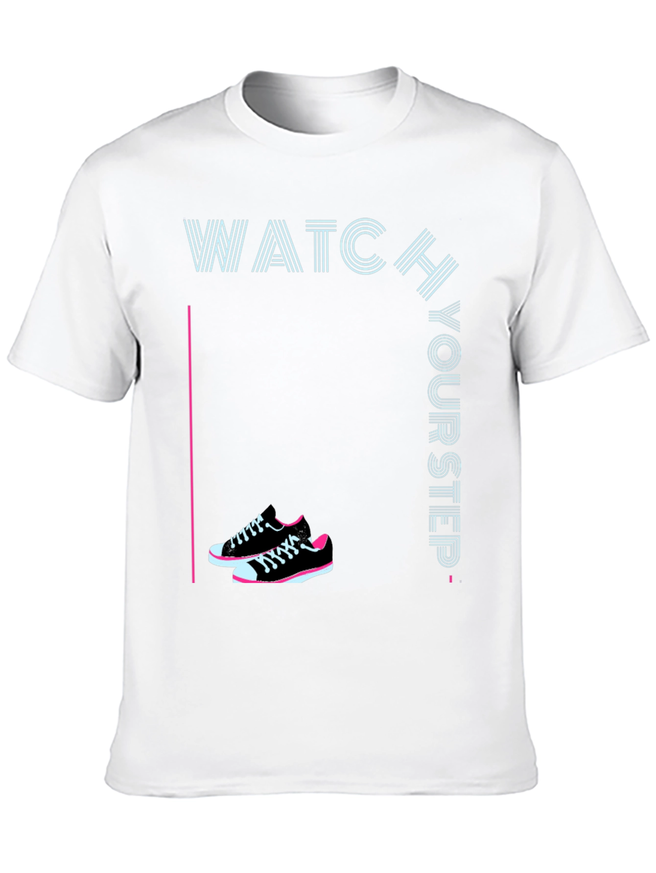 Watch Your Step Sneaker Tee - Stylish Graphic Print