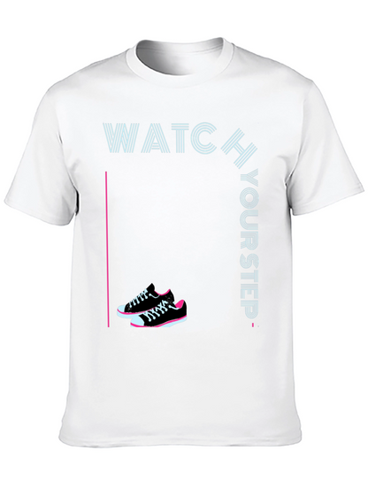 Watch Your Step Sneaker Tee - Stylish Graphic Print