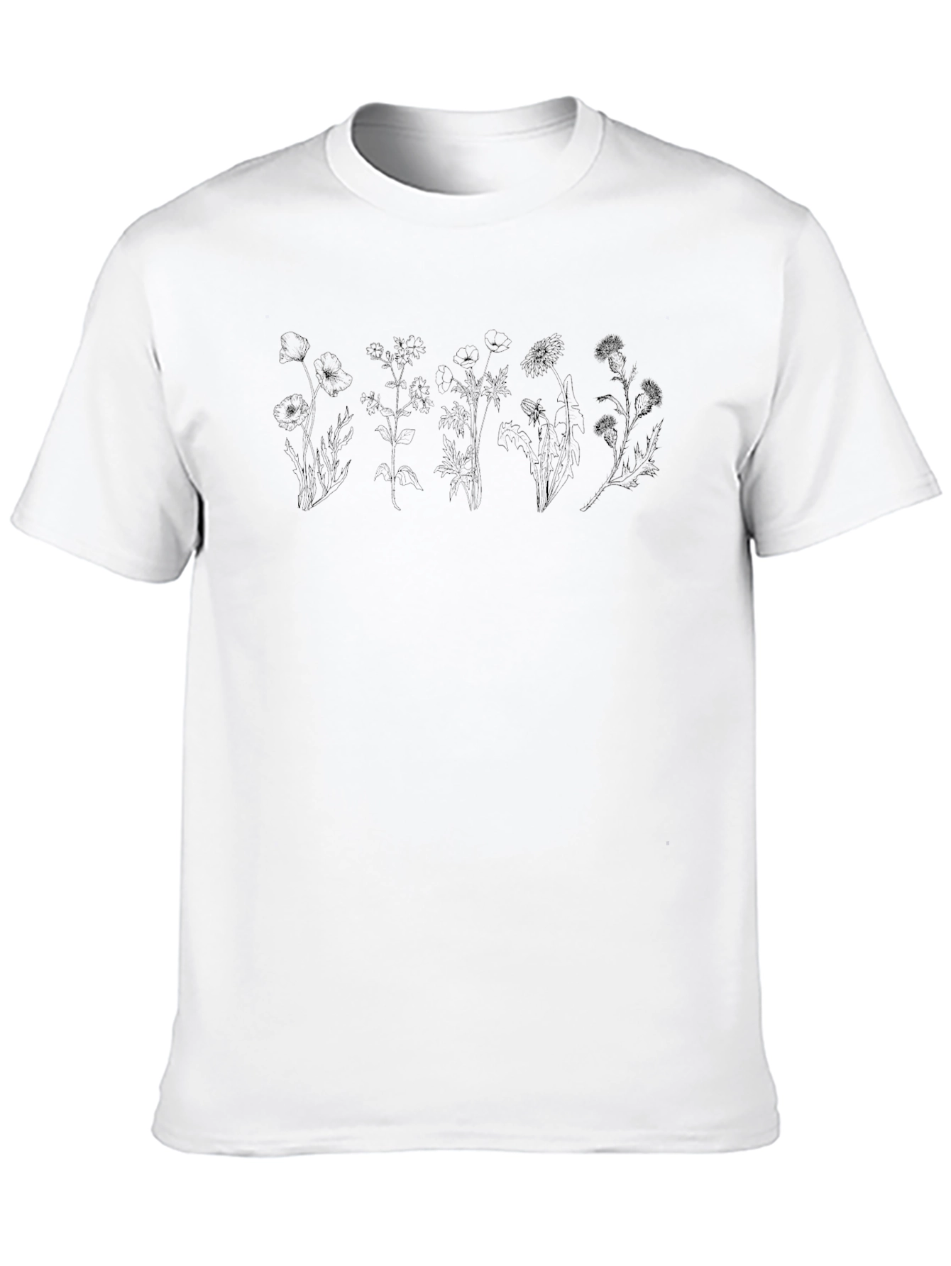 Floral Graphic Tee - Black Cotton Comfort