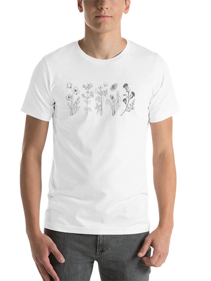 Floral Graphic Tee - Black Cotton Comfort