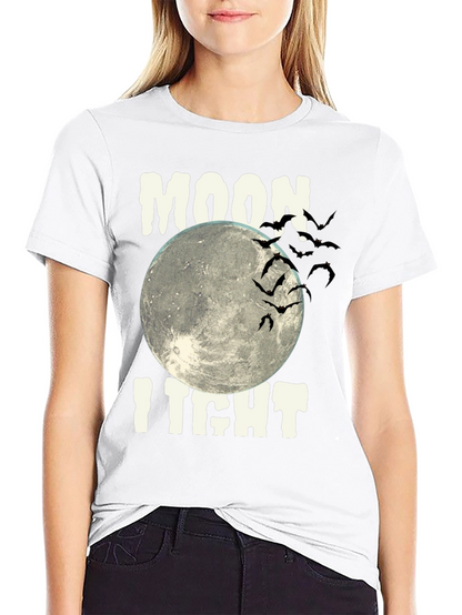 Moonlight Halloween Bats Graphic Tee