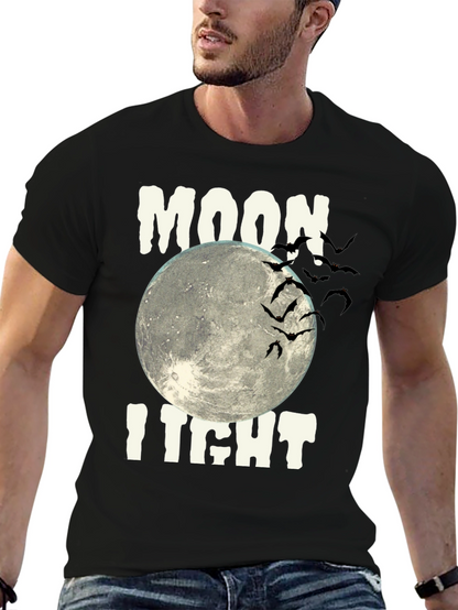 Moonlight Halloween Bats Graphic Tee