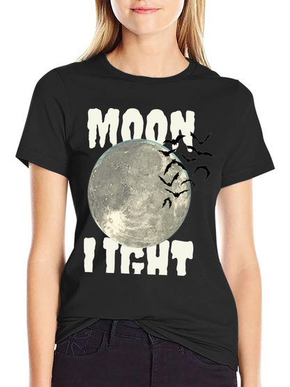 Moonlight Halloween Bats Graphic Tee