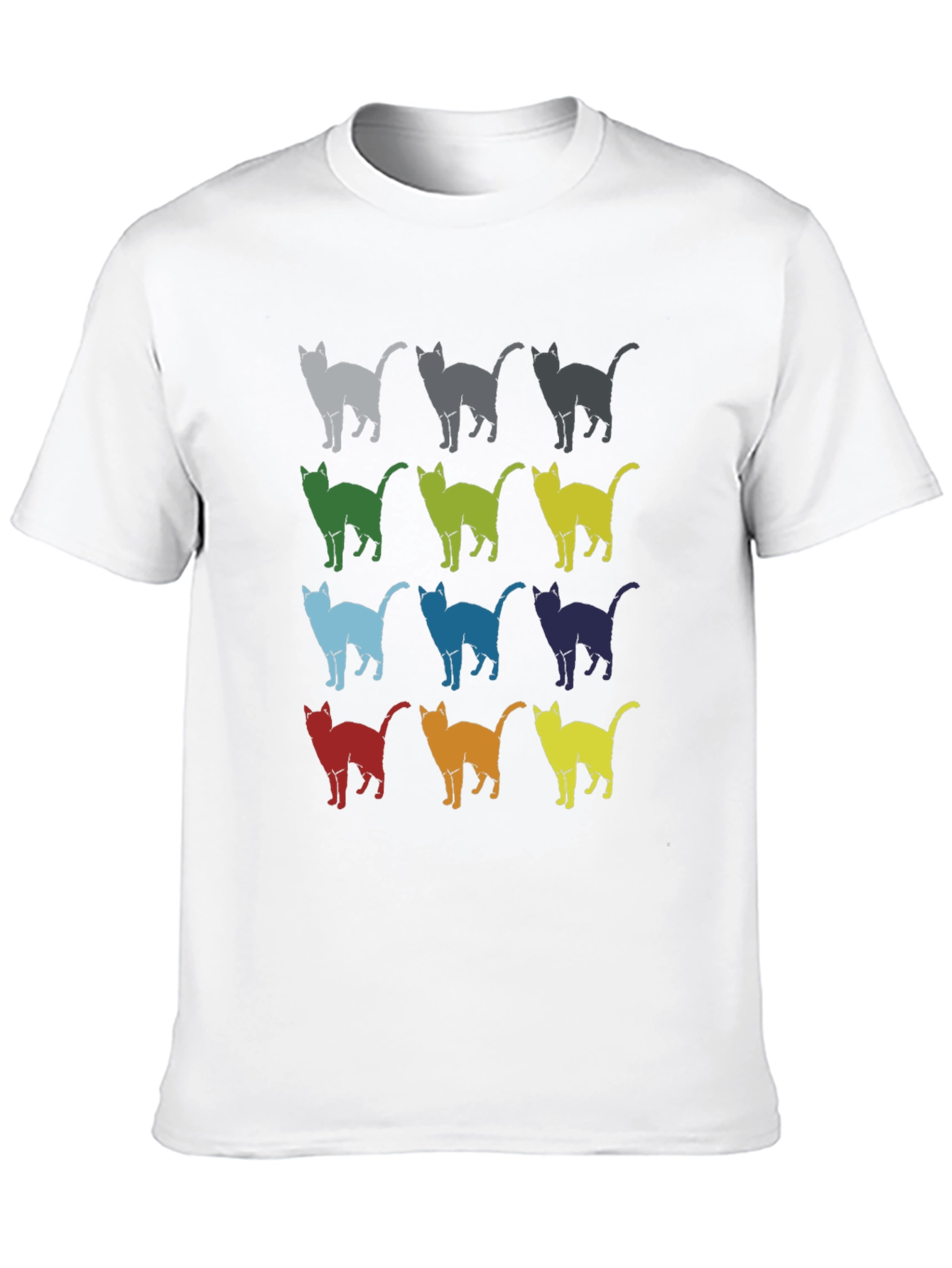 Retro Cat Pattern Graphic T-Shirt