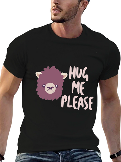 Hug Me Please Graphic Tee - Funny Llama T-Shirt