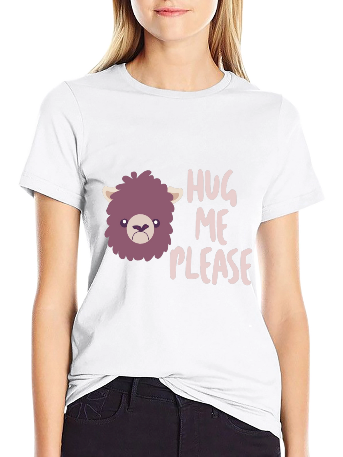 Hug Me Please Graphic Tee - Funny Llama T-Shirt