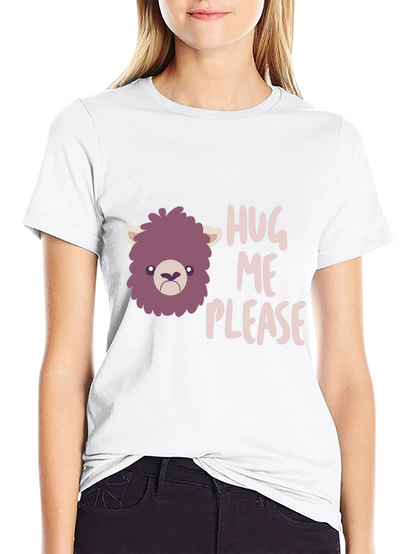 Hug Me Please Graphic Tee - Funny Llama T-Shirt