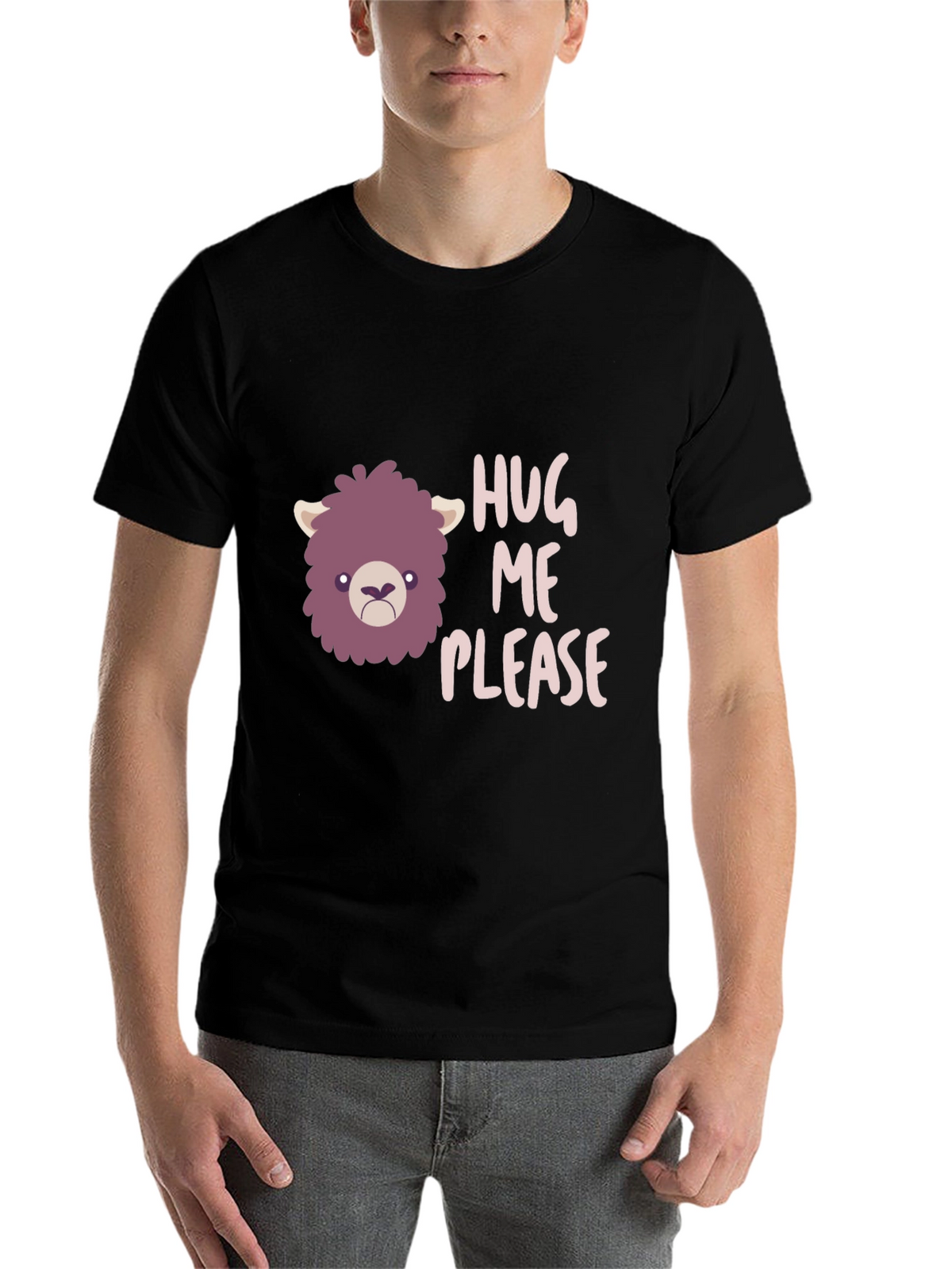 Hug Me Please Graphic Tee - Funny Llama T-Shirt