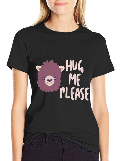 Hug Me Please Graphic Tee - Funny Llama T-Shirt