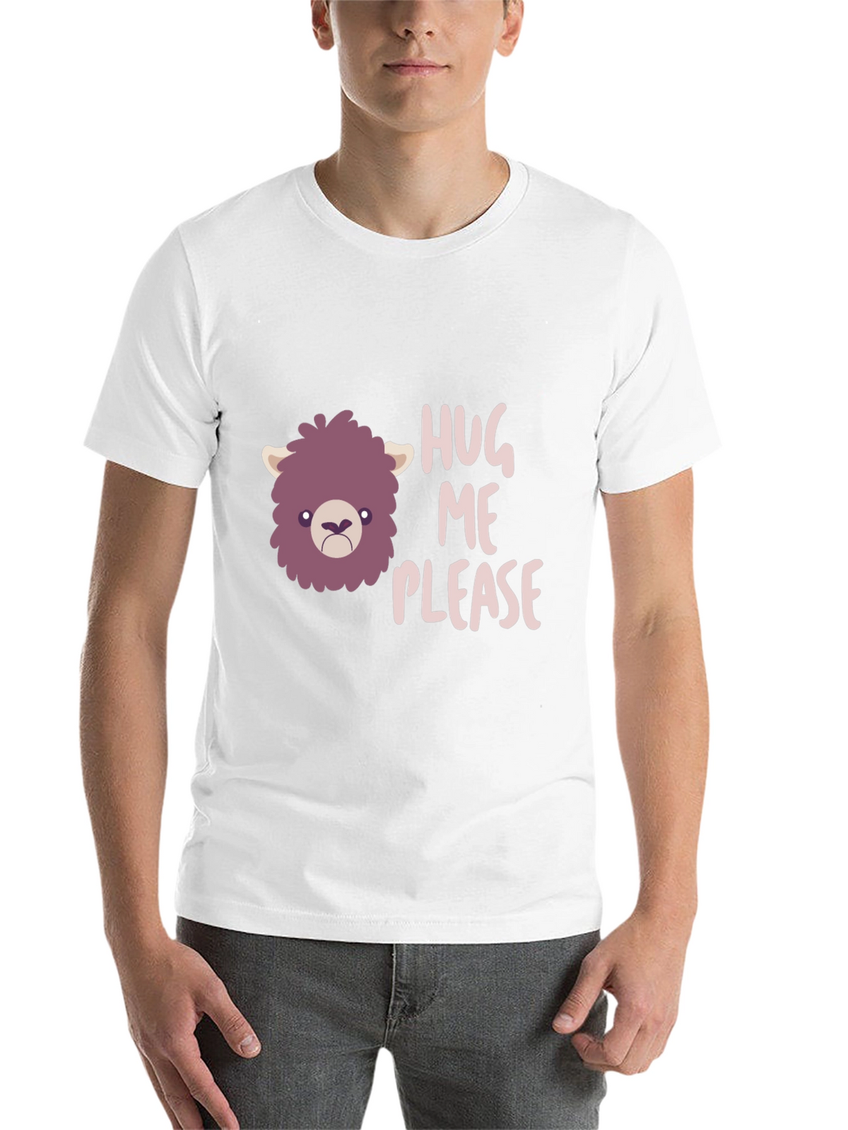 Hug Me Please Graphic Tee - Funny Llama T-Shirt