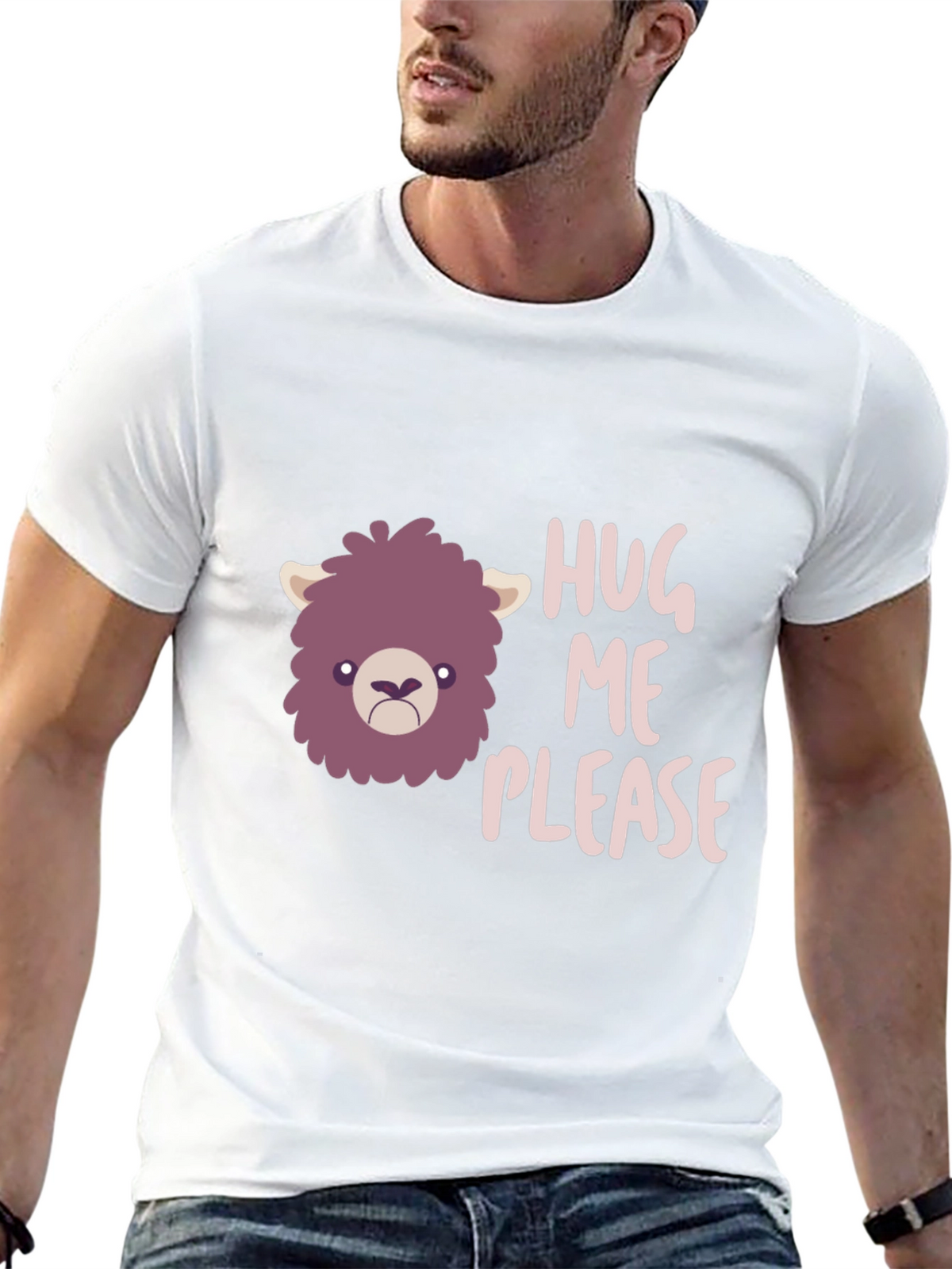 Hug Me Please Graphic Tee - Funny Llama T-Shirt