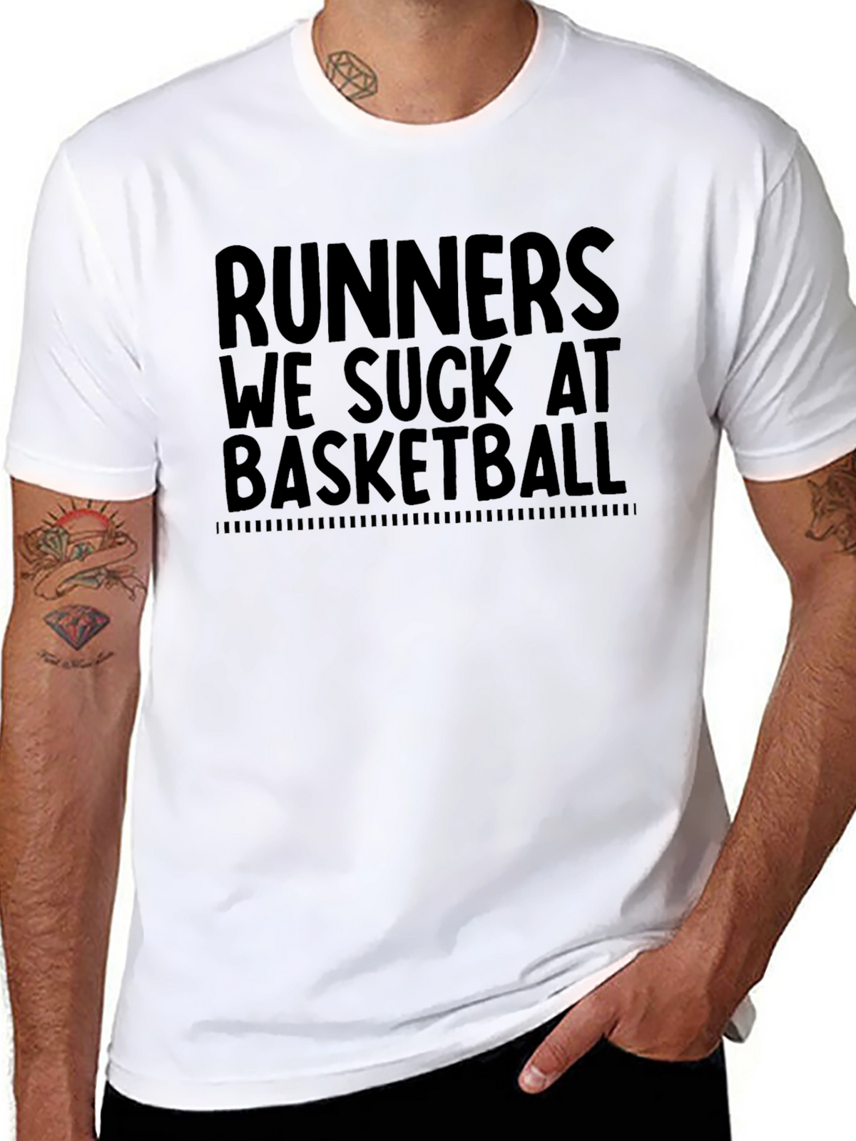 Runners We Suck At Basketball Graphic Tee