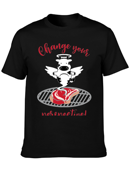 Funny Cow Angel Steak BBQ T-Shirt