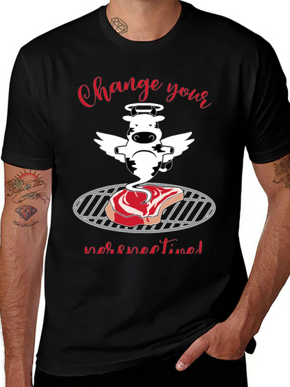 Funny Cow Angel Steak BBQ T-Shirt