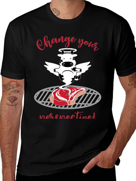 Funny Cow Angel Steak BBQ T-Shirt