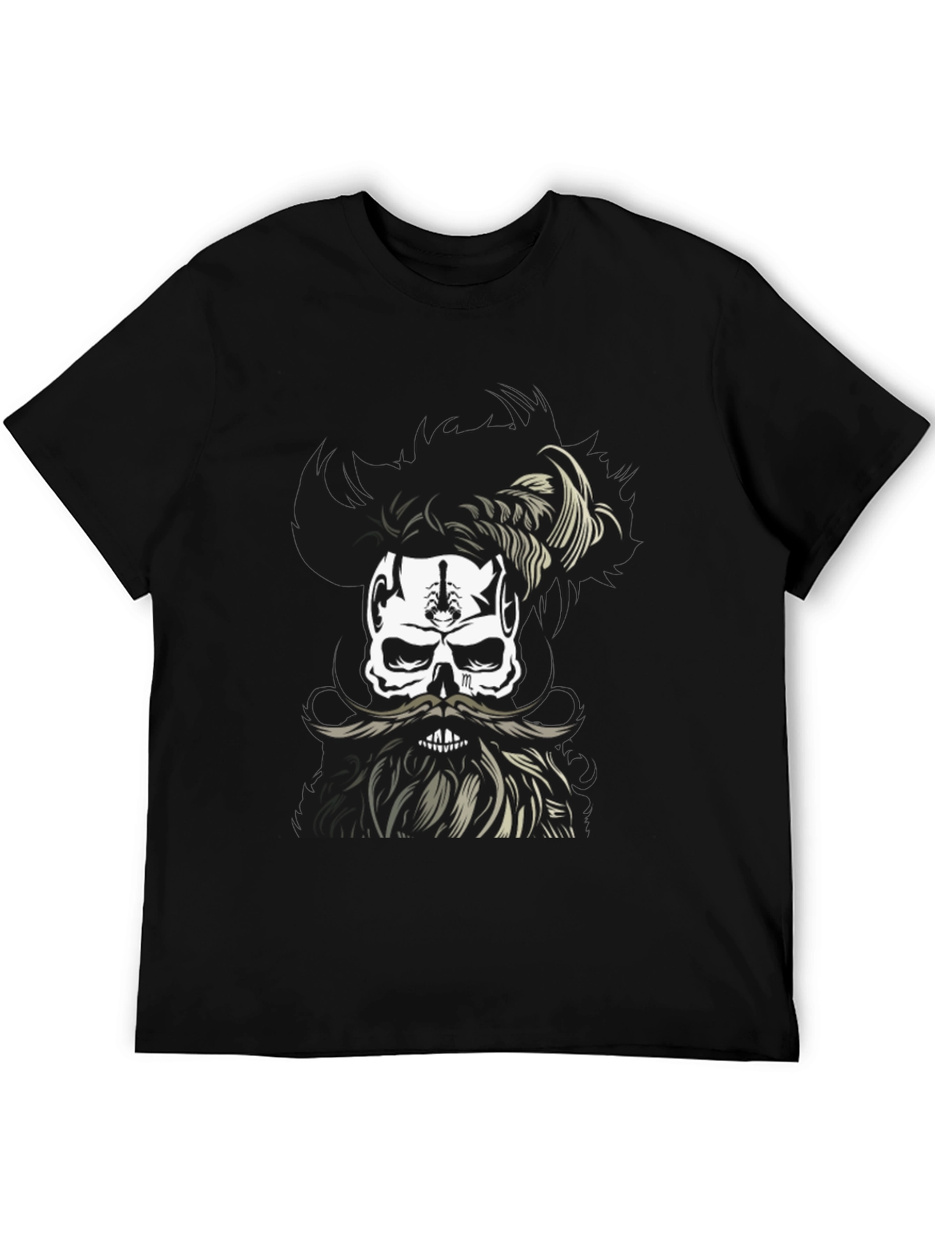 Skull with Beard Graphic T-Shirt - Unique Design
