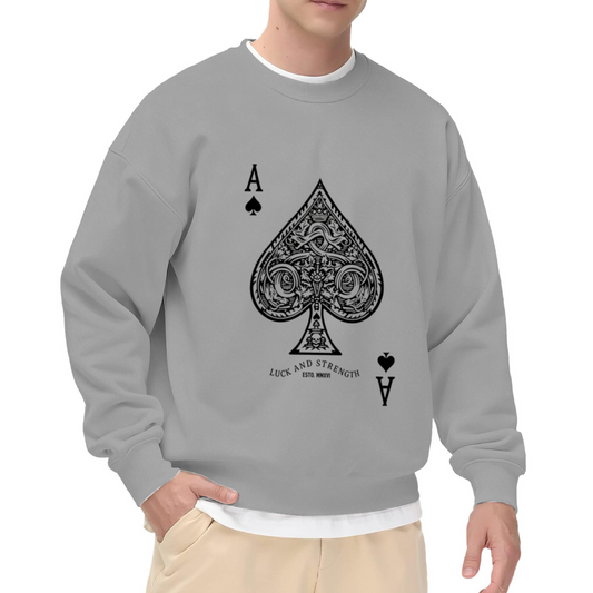 Ace Of Spades Vintage Playing Card Luck Graphic Crewneck