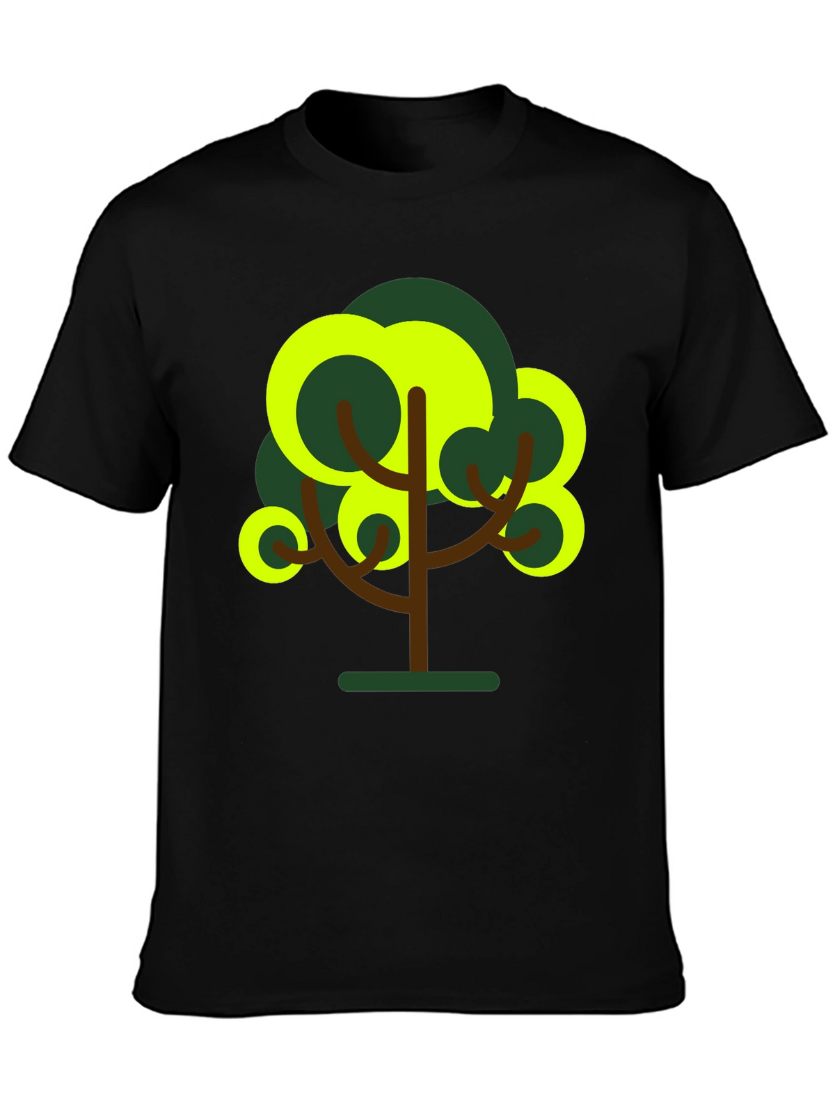 Abstract Tree Graphic Tee - Black
