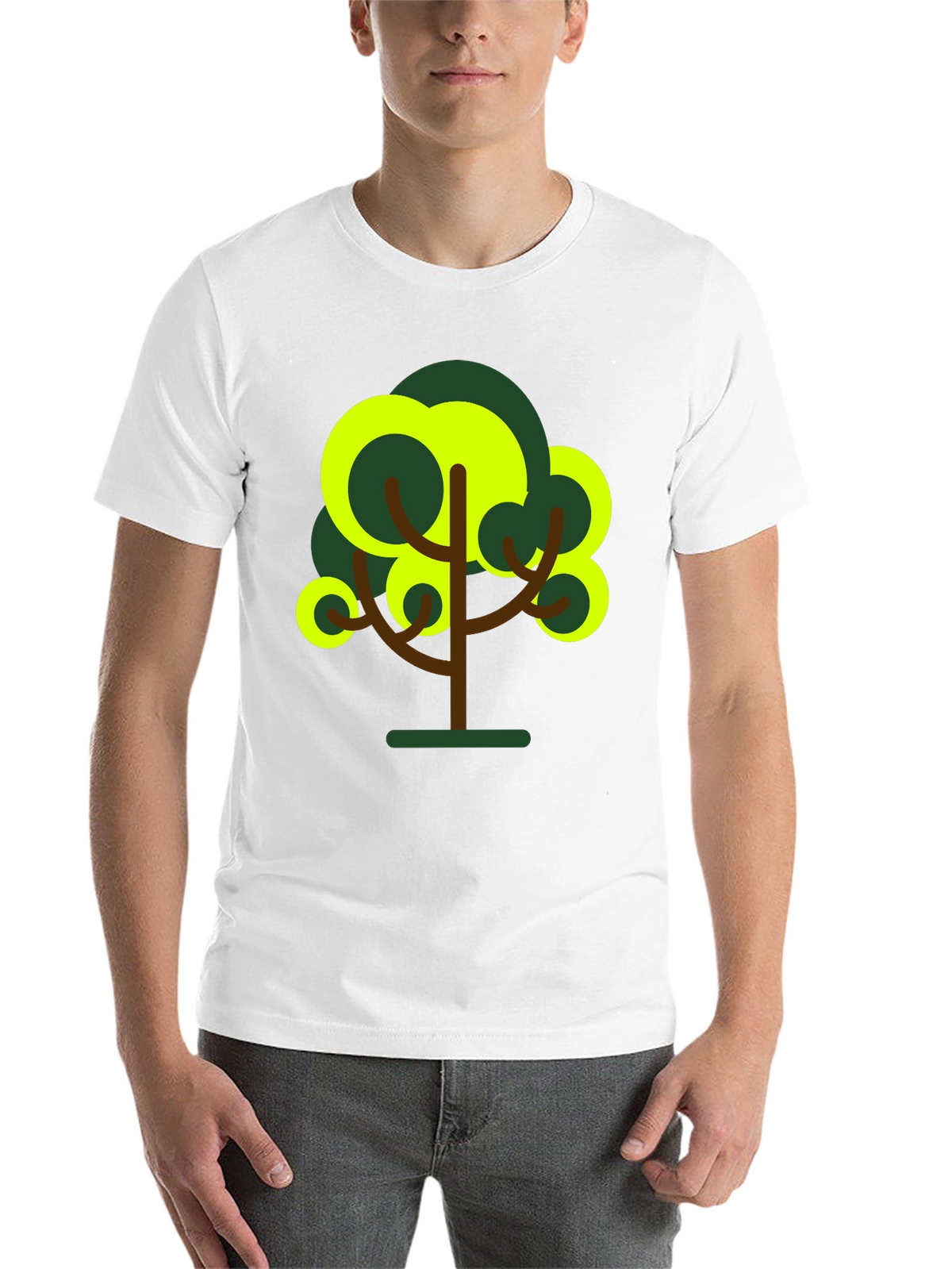 Abstract Tree Graphic Tee - Black