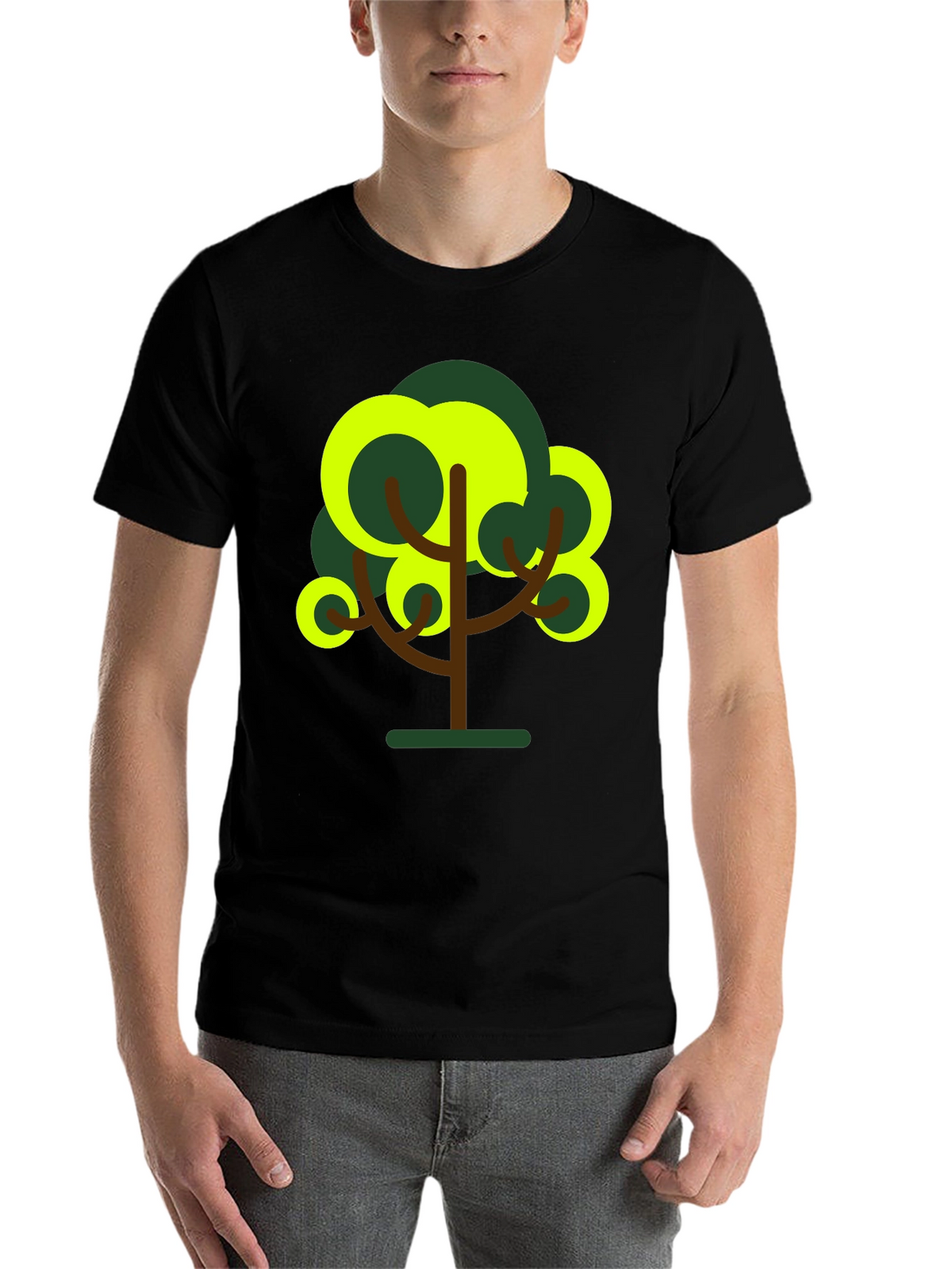Abstract Tree Graphic Tee - Black