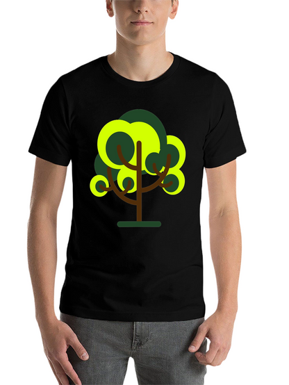 Abstract Tree Graphic Tee - Black
