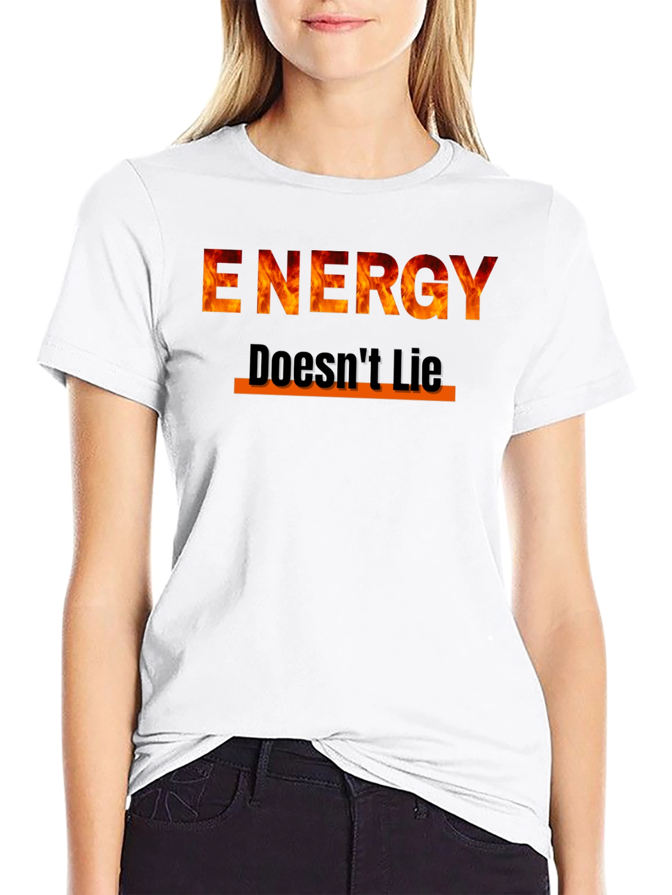 Energy Doesnt Lie Graphic Tee - Fire Design