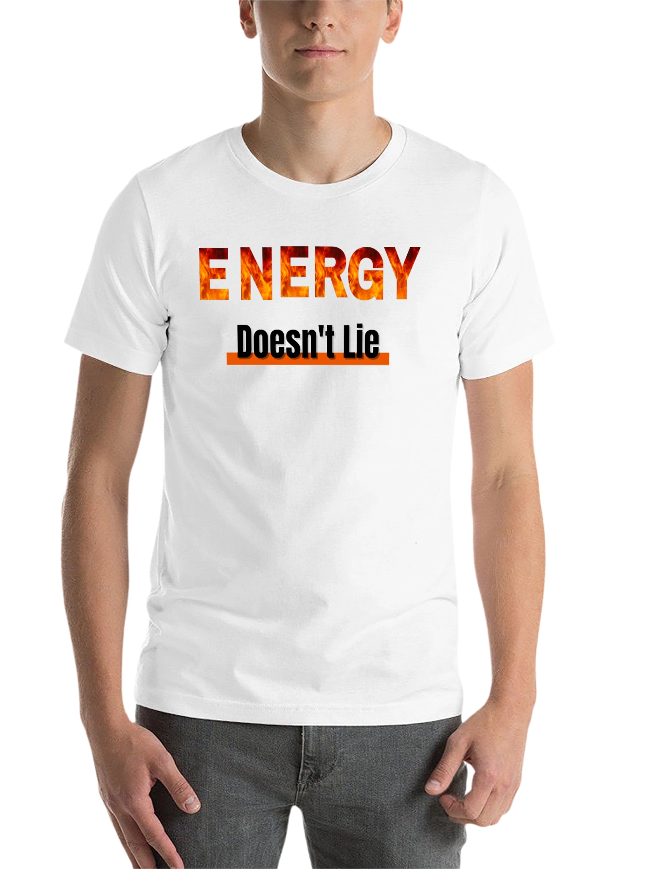 Energy Doesnt Lie Graphic Tee - Fire Design