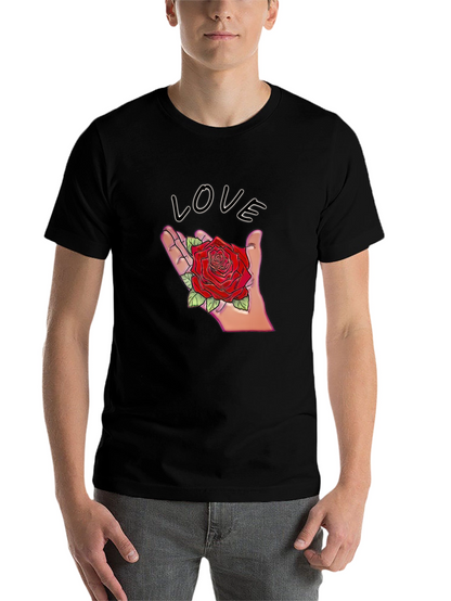 Love Rose Graphic T-Shirt - Romantic Design
