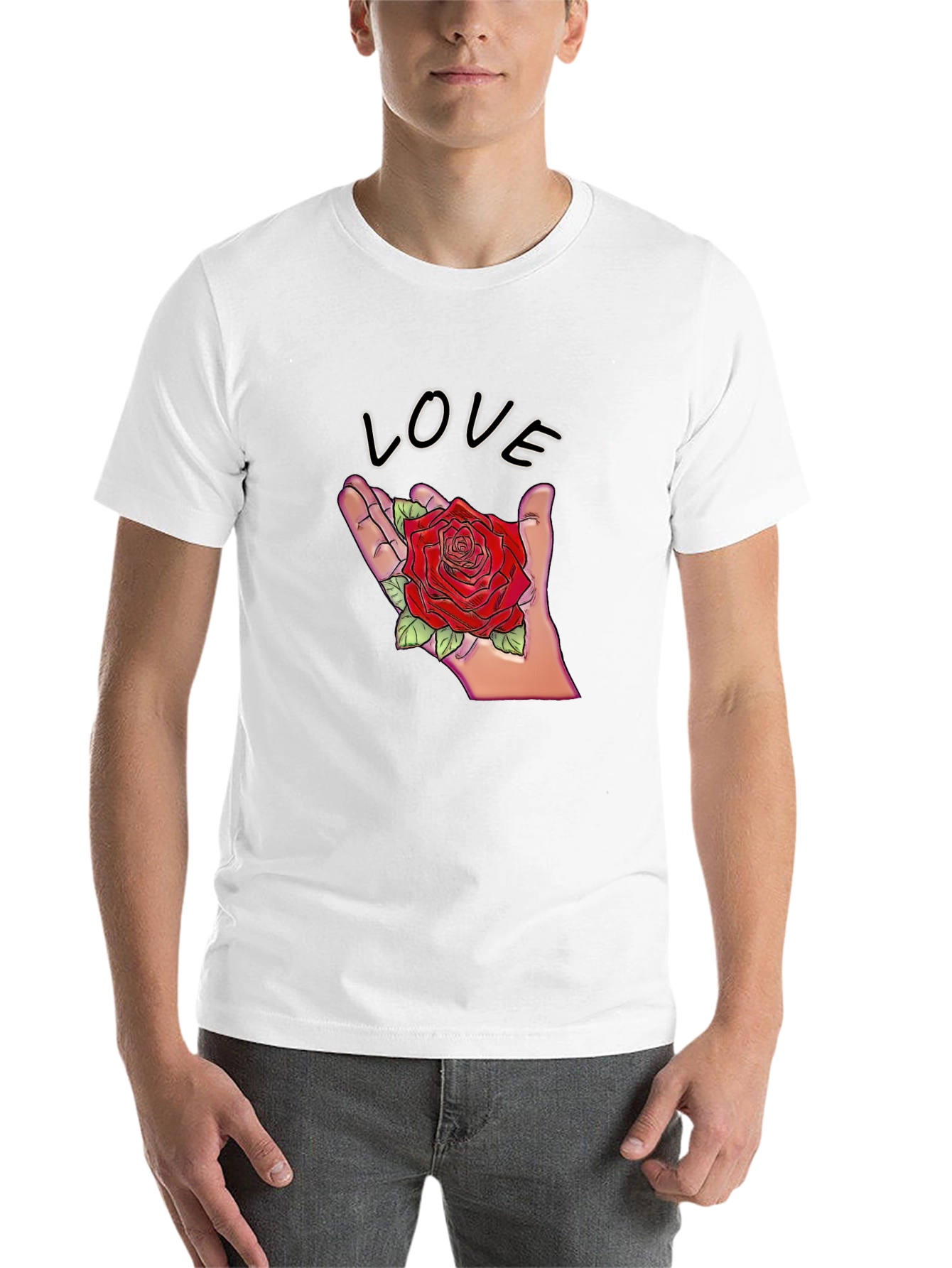Love Rose Graphic T-Shirt - Romantic Design