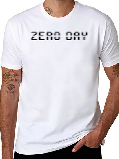 Zero Day Pixel Text Graphic Black T-Shirt